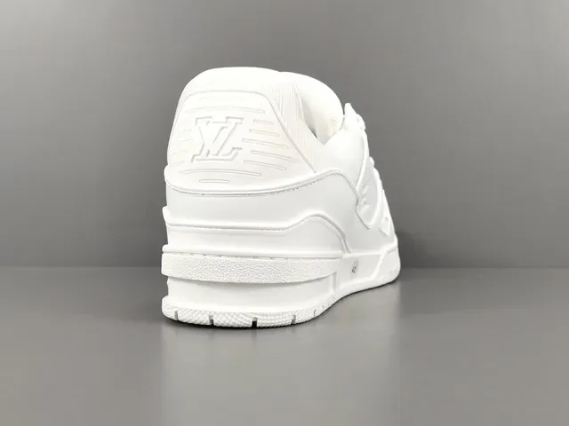 Louis Vuitton LV Trainer White Monogram-Embossed Leather Sculpted Layered Midsole Lifestyle Sneakers 14