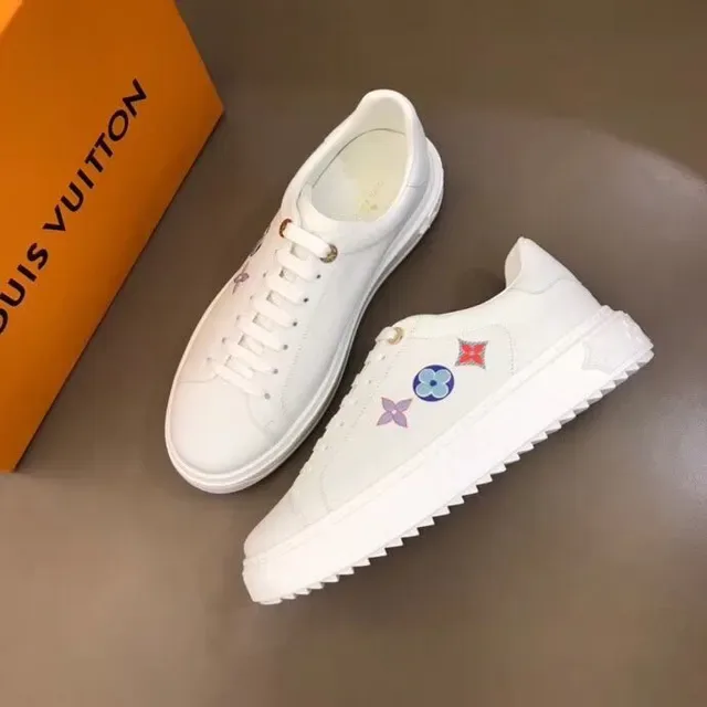 Louis Vuitton LV Trainer White Multicolor Leather Upper Embroidered Floral Motifs Lifestyle Sneakers 1