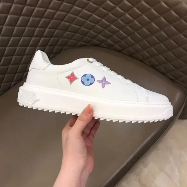 Louis Vuitton LV Trainer White Multicolor Leather Upper Embroidered Floral Motifs Lifestyle Sneakers 3