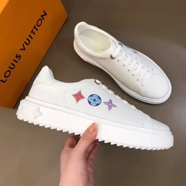 Louis Vuitton LV Trainer White Multicolor Leather Upper Embroidered Floral Motifs Lifestyle Sneakers 5