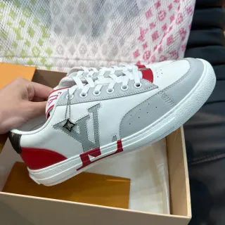 Louis Vuitton LV Trainer White Red Low-Top Leather-and-Rubber Lifestyle Sneakers