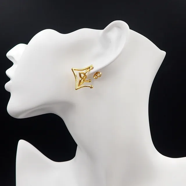 Louis Vuitton LV Twiggy Asymmetrical Gold-Tone Earrings 8