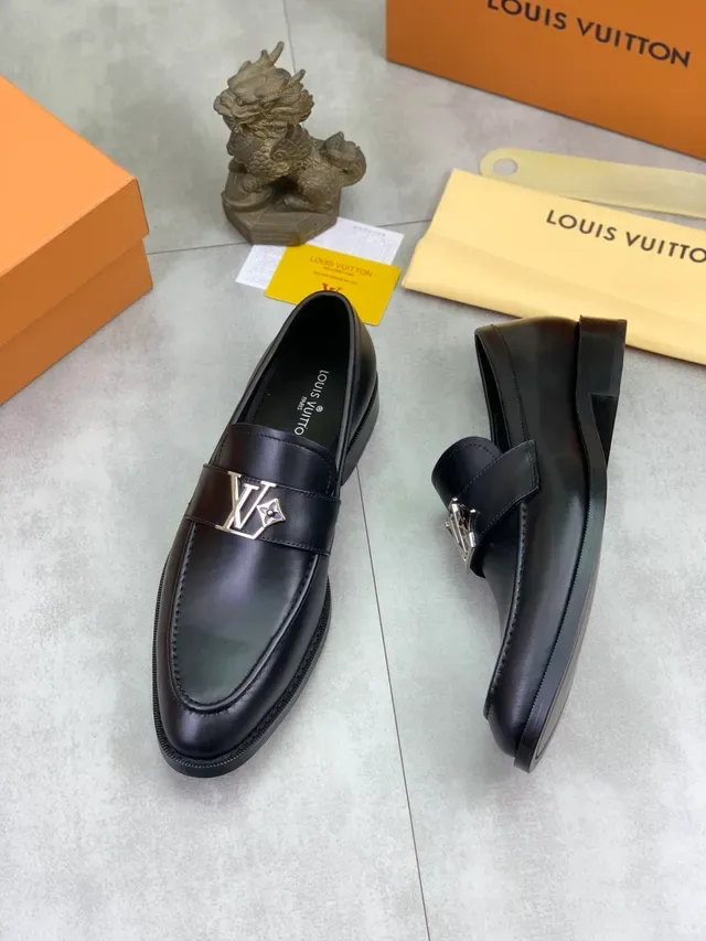 Louis Vuitton LV Twist Loafer Sapatos de Couro Preto 6