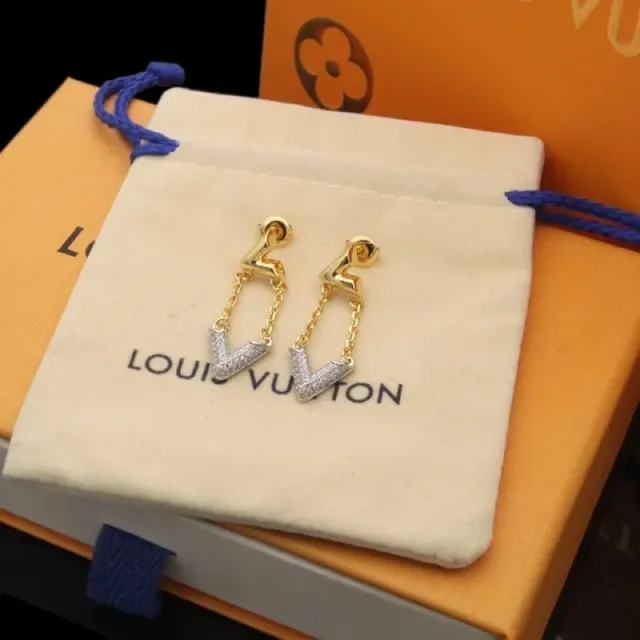 Louis Vuitton LV Volt Pavé Crystal Dangling Earrings 3