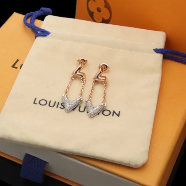 Louis Vuitton LV Volt Pavé Crystal Dangling Earrings 4