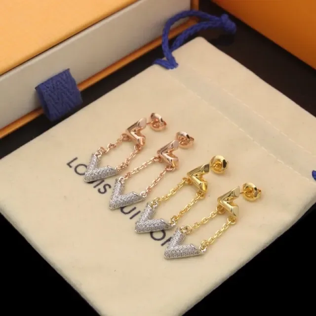 Louis Vuitton LV Volt Pavé Crystal Dangling Earrings 5