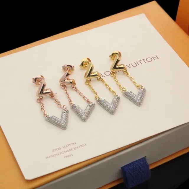 Louis Vuitton LV Volt Pavé Crystal Dangling Earrings 6