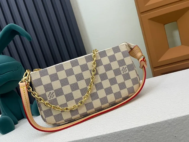Louis Vuitton Mahjong Damier Azur Beige Gray Chain Bag 2