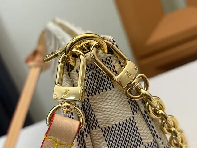 Louis Vuitton Mahjong Damier Azur Beige Gray Chain Bag 5