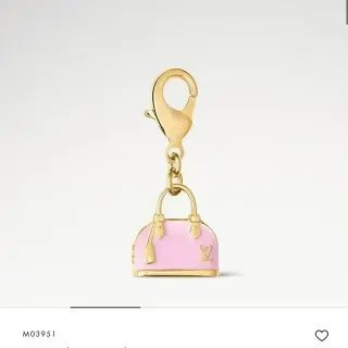 Louis Vuitton Mini Alma LV Charm Pink Gold Enamel-Finished Miniature Bag Silhouette Bracelet