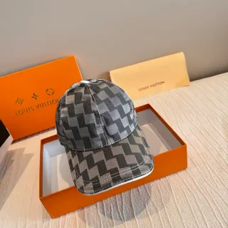 Louis Vuitton Monochrome Geometric Check Baseball Cap