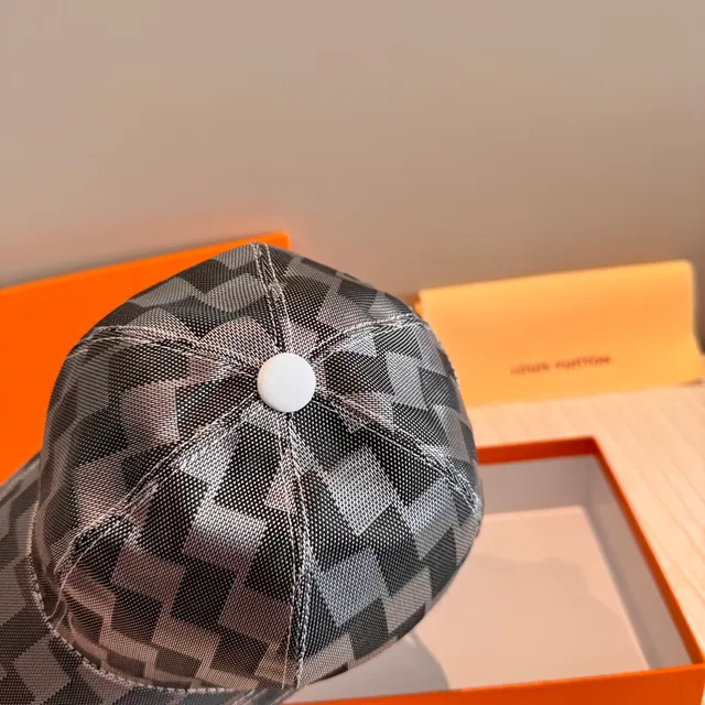 Louis Vuitton Monochrome Geometric Check Baseball Cap 3