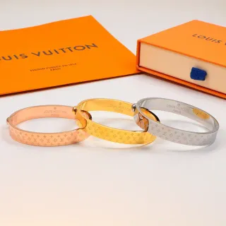 Louis Vuitton Monogram হাতের বালা সোনা রুপো হিঞ্জড খোদাই করা প্যাটার্ন ব্রেসলেট