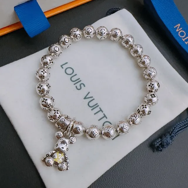 Louis Vuitton Monogram Beads Teddy Bear Charm Bracelet 6