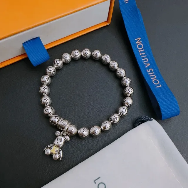 Louis Vuitton Monogram Beads Teddy Bear Charm Bracelet 8