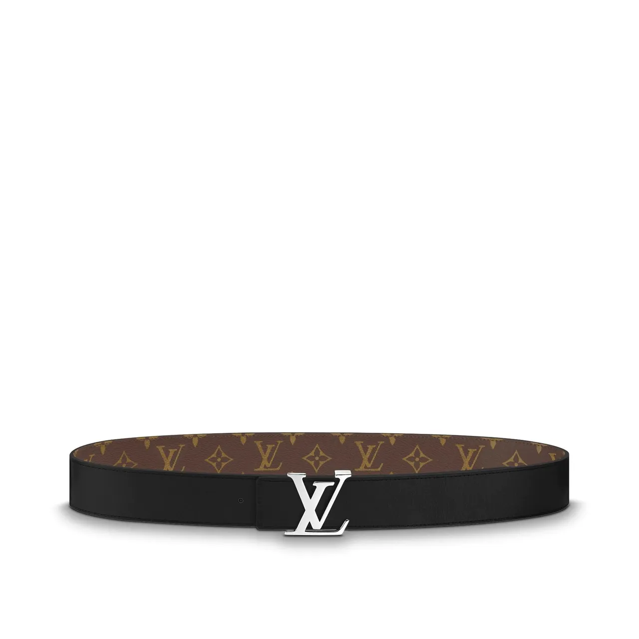 Louis Vuitton Monogram Belt Brown and Black Leather Belt 2