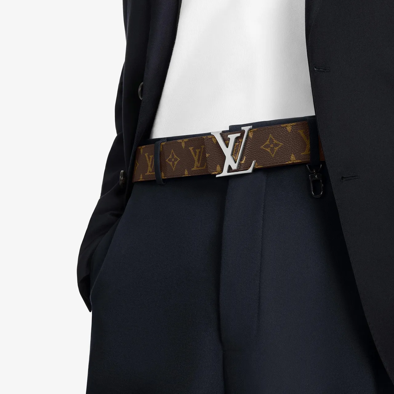 Louis Vuitton Monogram Belt Brown and Black Leather Belt 4