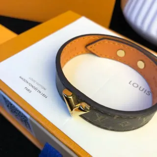 Louis Vuitton سوار Monogram كانفاس جلد بني