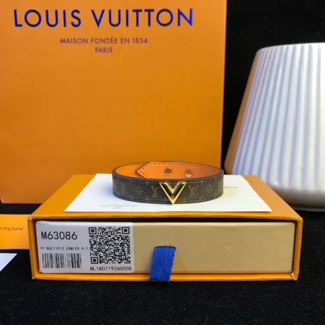 Louis Vuitton Monogram Canvas and Tan Leather Bracelet 6