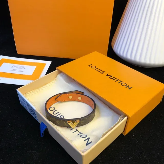 Louis Vuitton Monogram Canvas and Tan Leather Bracelet 7