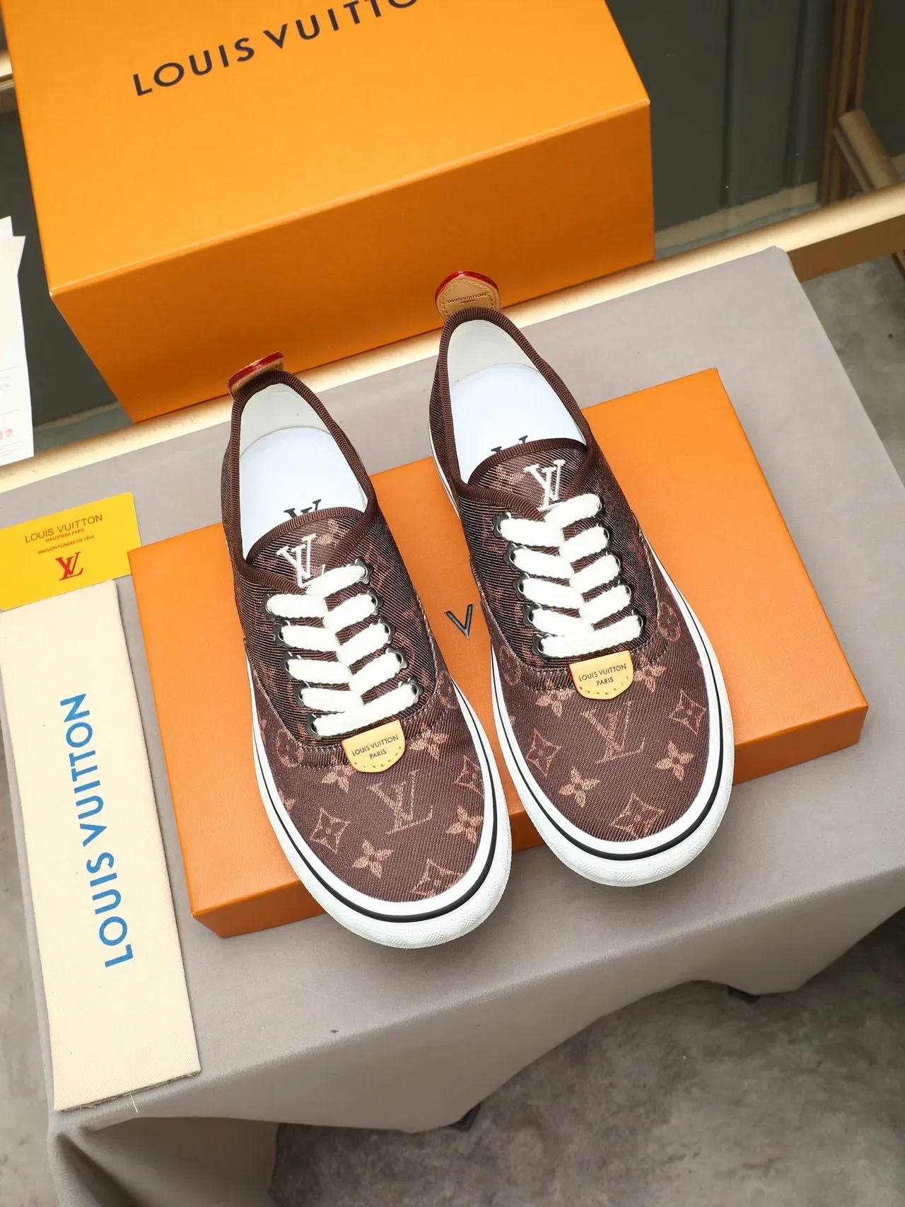 Louis Vuitton Monogram Canvas Brown White Lifestyle Sneakers 2