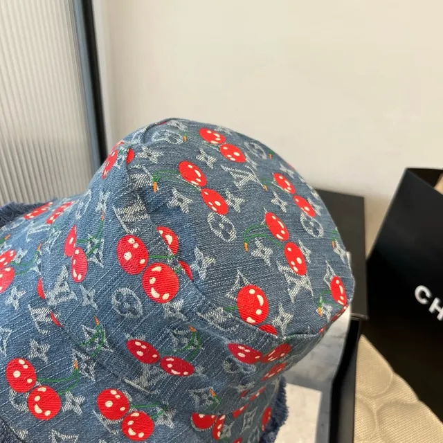 Louis Vuitton Monogram Denim Broderie de Cerise Chapeau Bucket 5