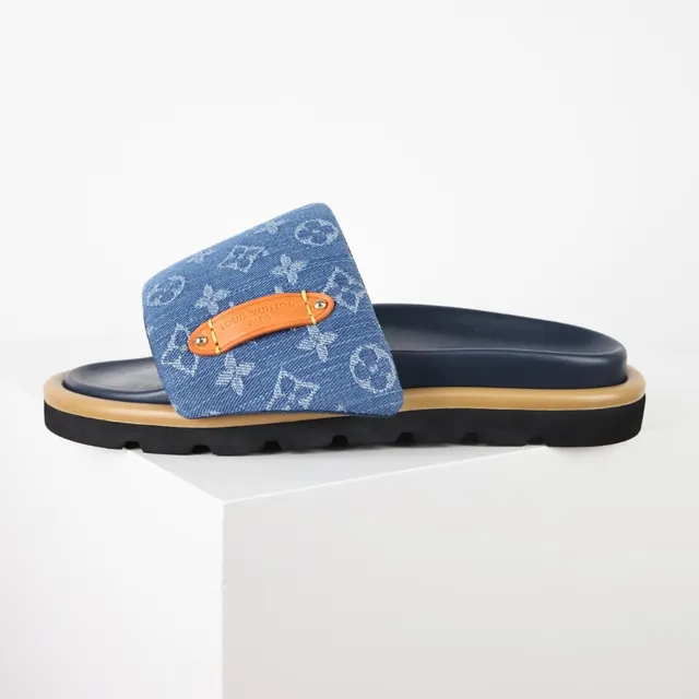Louis Vuitton Monogram Denim Strap Slippers 9