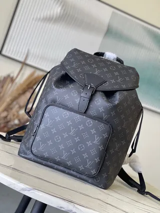 Louis Vuitton Monogram Eclipse Gray Black Roll-Top Casual Backpack 2