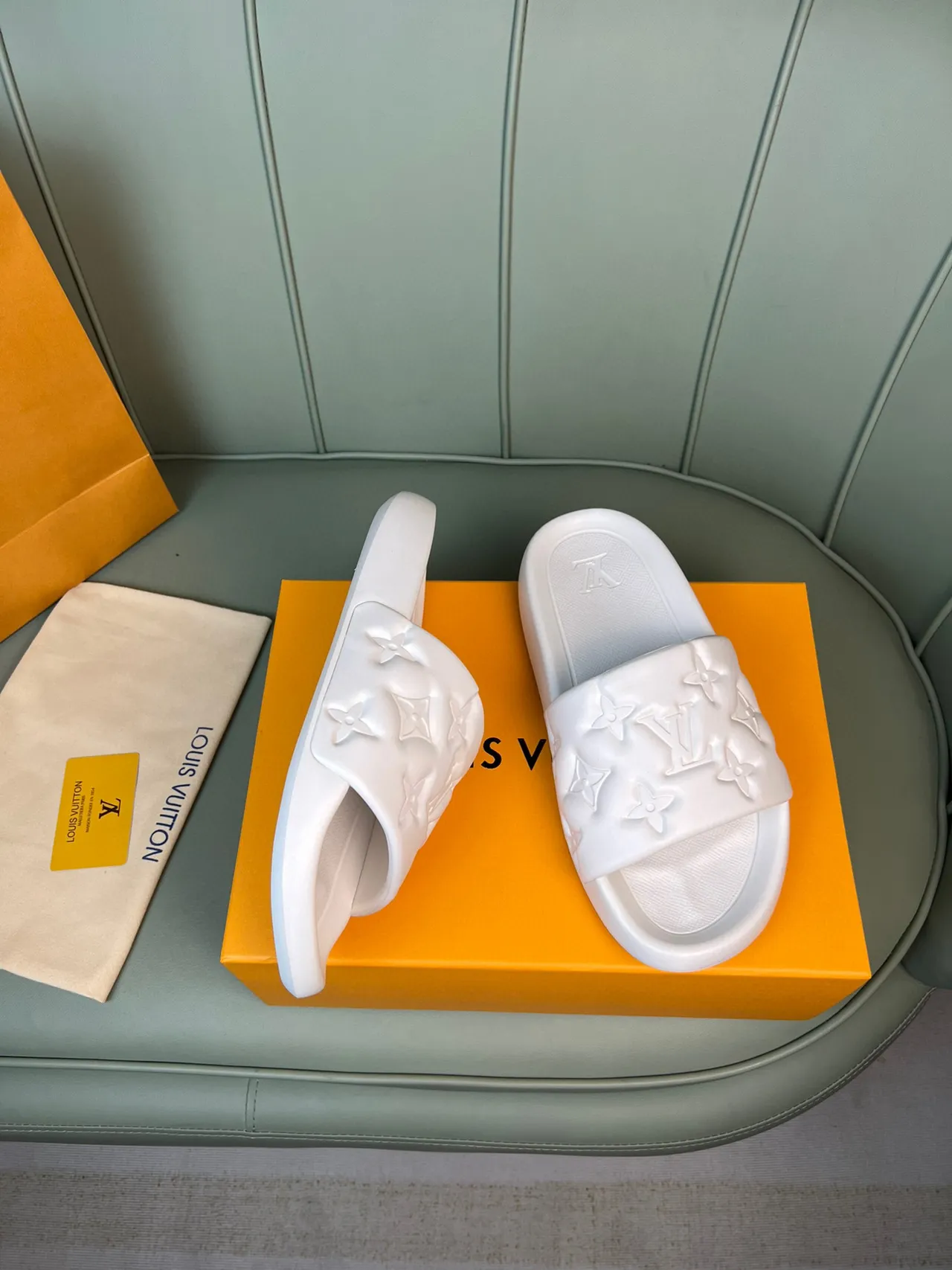 Louis Vuitton Monogram Embossed Slide Slippers 5