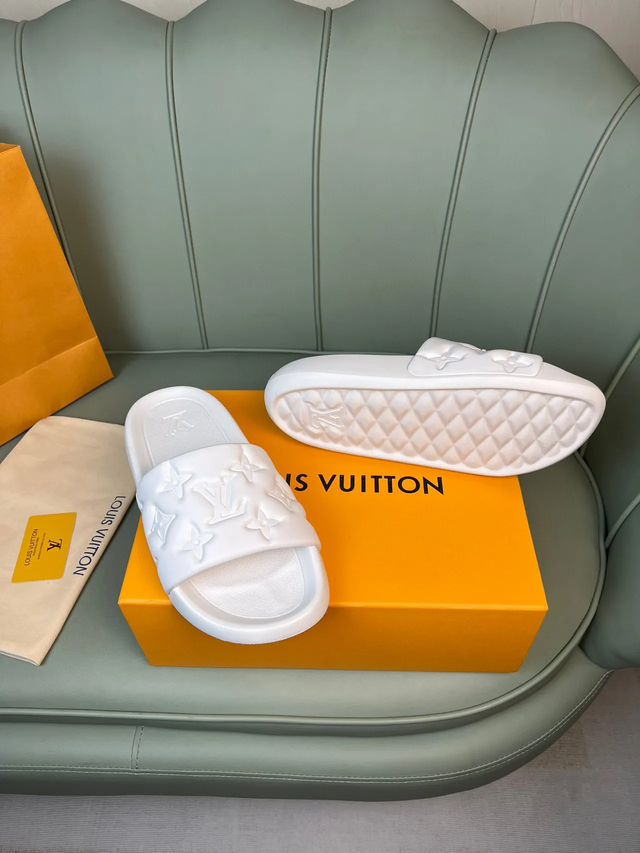 Louis Vuitton Monogram Embossed Slide Slippers 7