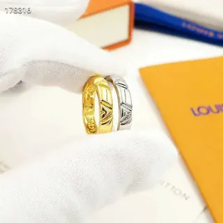 Louis Vuitton Monogram Engraved Gold and Silver Rings