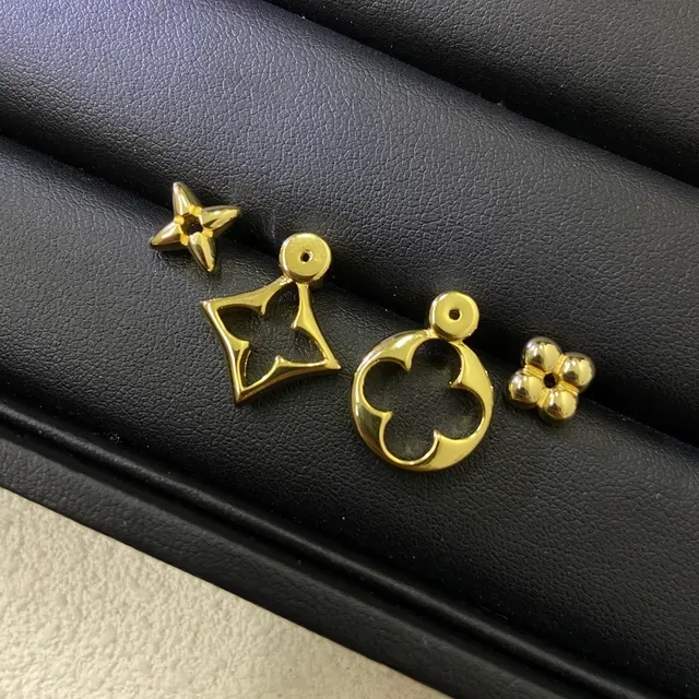 Louis Vuitton Monogram Flower and Quatrefoil Stud Earrings 4