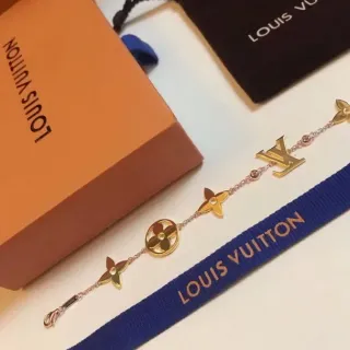 Louis Vuitton Monogram Flower Chain Gold-Tone Bracelet