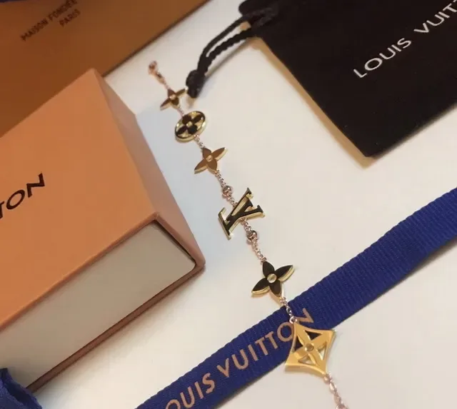 Louis Vuitton Monogram Flower Chain Gold-Tone Bracelet 2