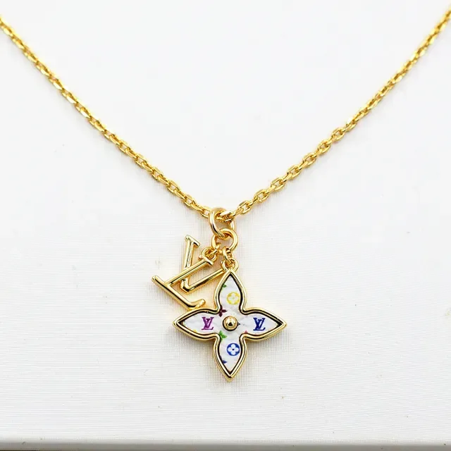 Louis Vuitton Monogram Flower Enamel Pendant Necklace 4