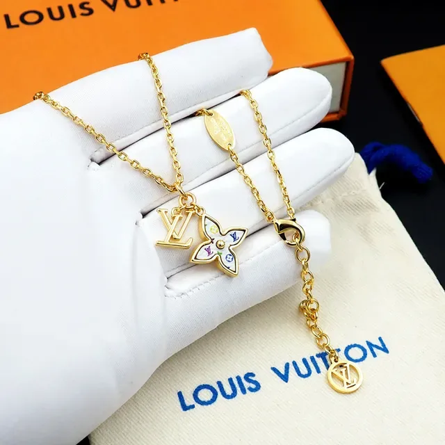 Louis Vuitton Monogram Flower Enamel Pendant Necklace 10