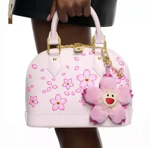 Louis Vuitton Monogram Flower Pink Yellow Plush Floral Embroidered Face Saddle Bag 2
