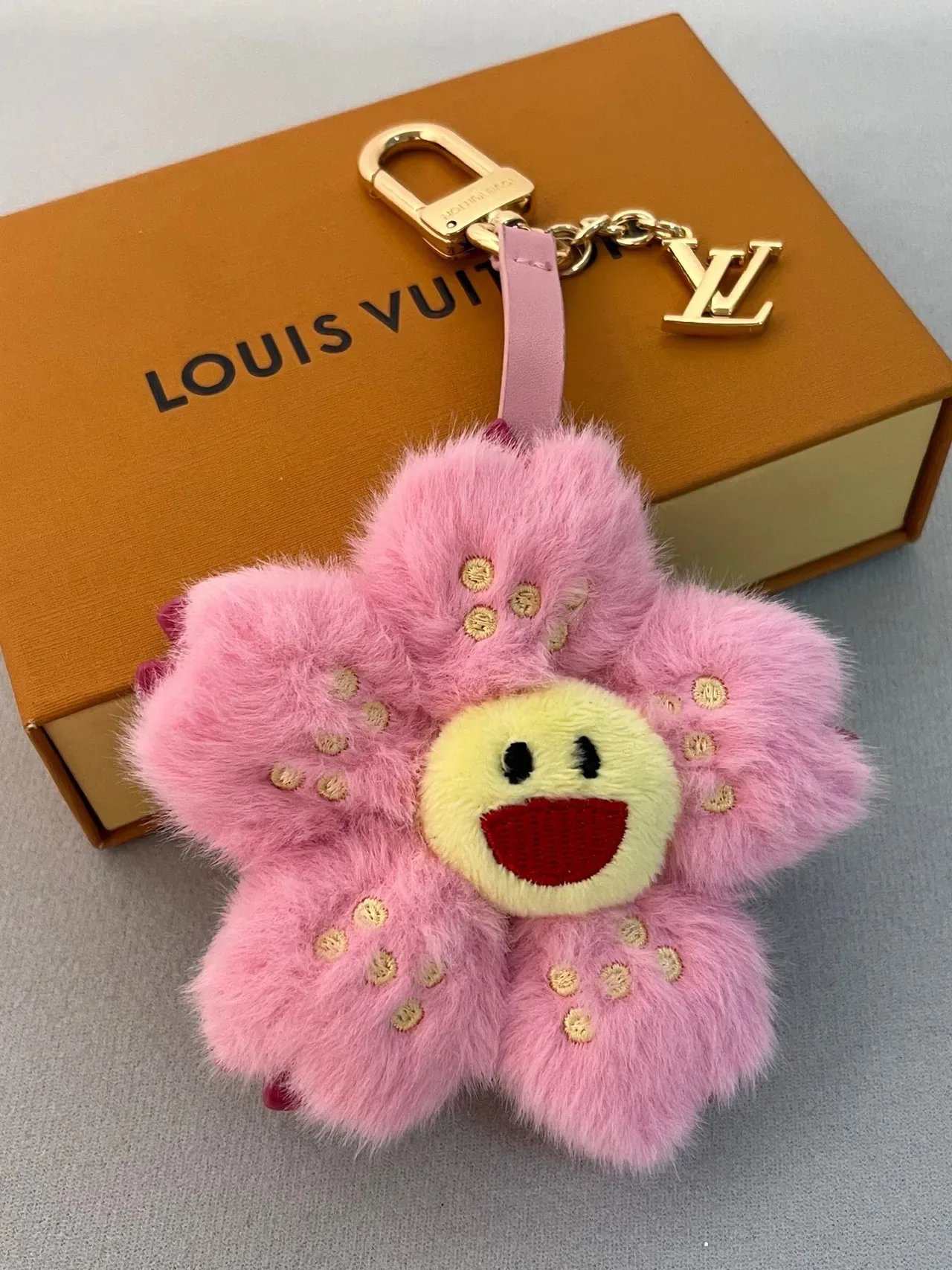 Louis Vuitton Monogram Flower Pink Yellow Plush Floral Embroidered Face Saddle Bag 7