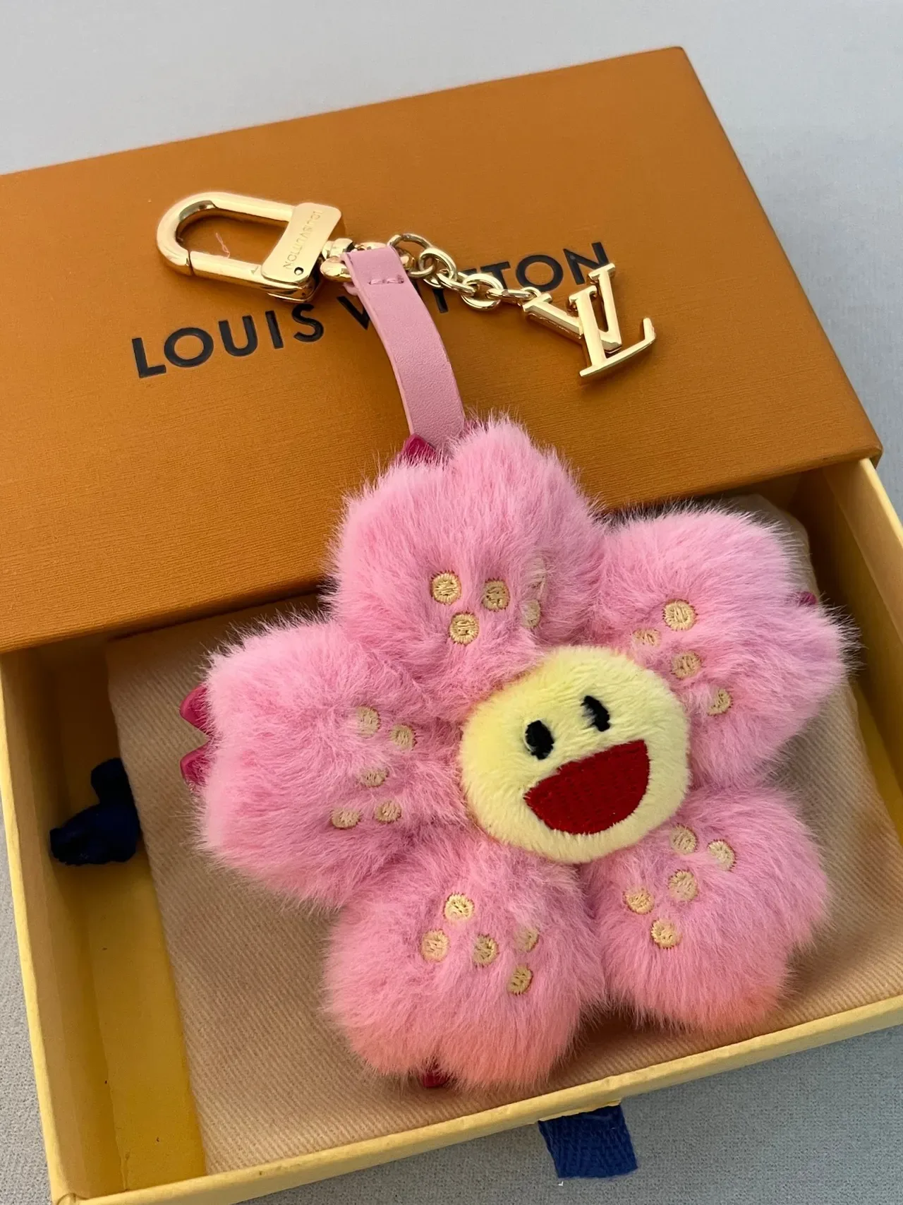 Louis Vuitton Monogram Flower Pink Yellow Plush Floral Embroidered Face Saddle Bag 8