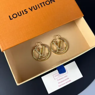 Louis Vuitton Monogram Hoop Gold Earrings