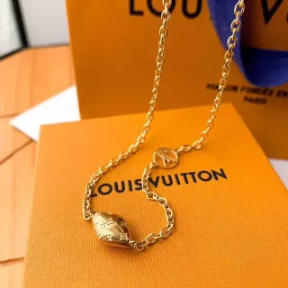 Louis Vuitton Monogram Jewelry Gold Chain Necklace