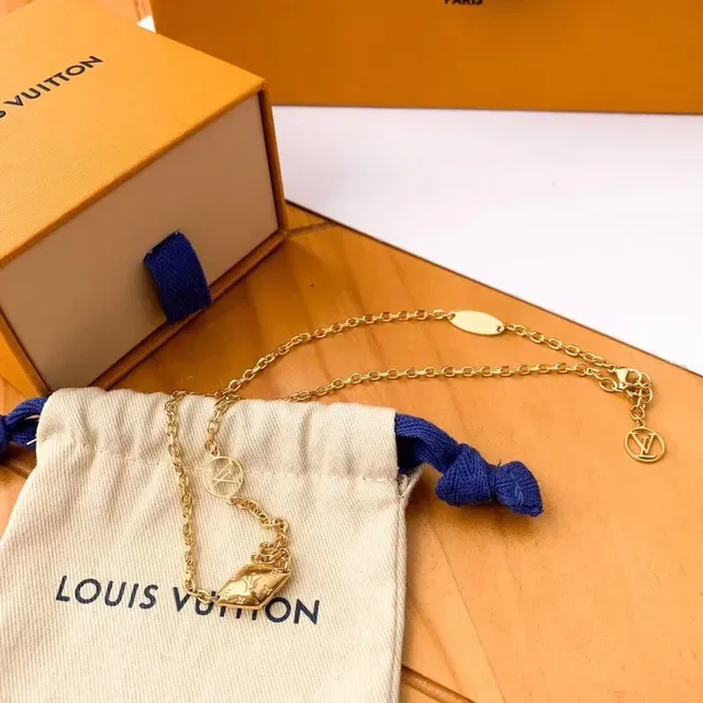 Louis Vuitton Monogram Jewelry Gold Chain Necklace 2