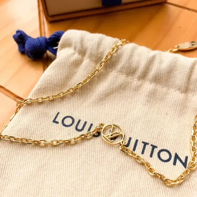 Louis Vuitton Monogram Jewelry Gold Chain Necklace 3