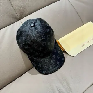 Louis Vuitton Monogram Leather-Textured Structured Baseball Cap