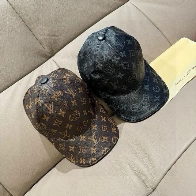 Louis Vuitton Monogram Leather-Textured Structured Baseball Cap 2