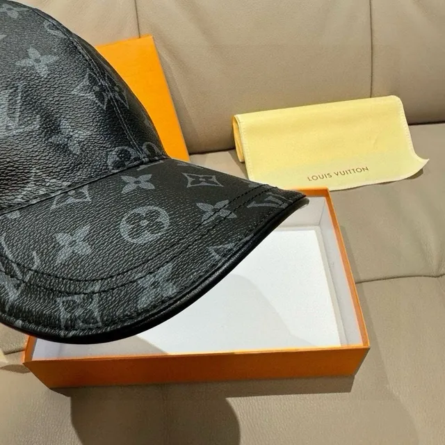 Louis Vuitton Monogram Leather-Textured Structured Baseball Cap 5