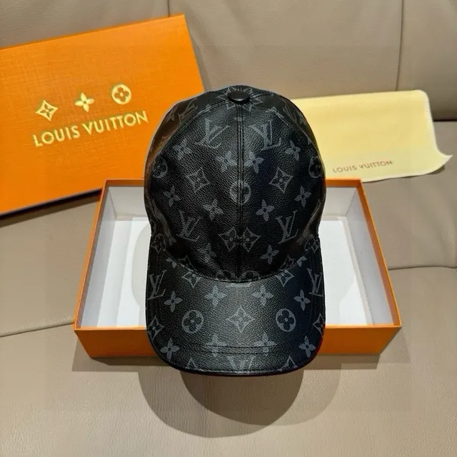 Louis Vuitton Monogram Leather-Textured Structured Baseball Cap 9