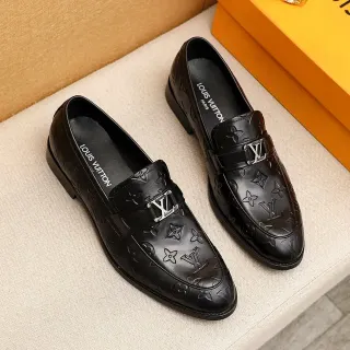 Louis Vuitton Monogram Loafer Black Leather Loafers