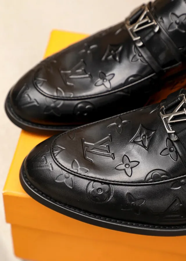 Louis Vuitton Monogram Loafer Black Leather Loafers 6