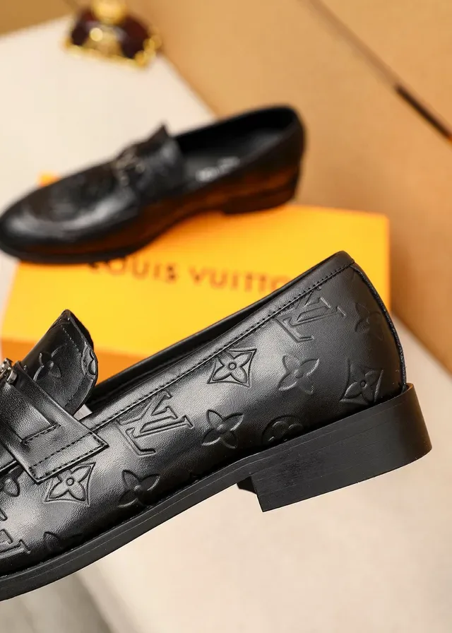 Louis Vuitton Monogram Loafer Black Leather Loafers 7